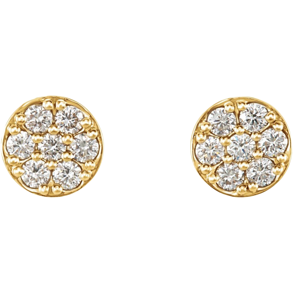 Diamond Cluster Earrings 1ct