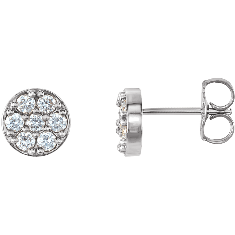 Radiant Diamond Cluster Earrings