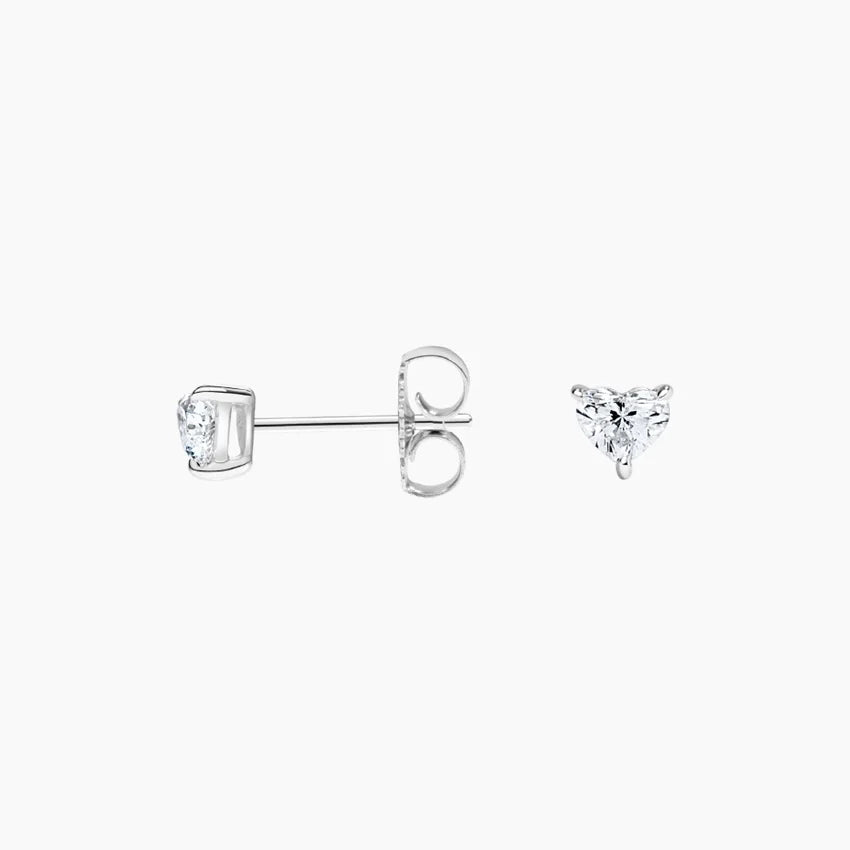 Diamond Heart Stud Earrings