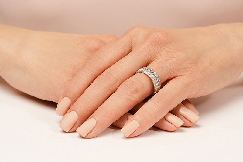 Baguette and Round Cut Diamond Band .86 carats