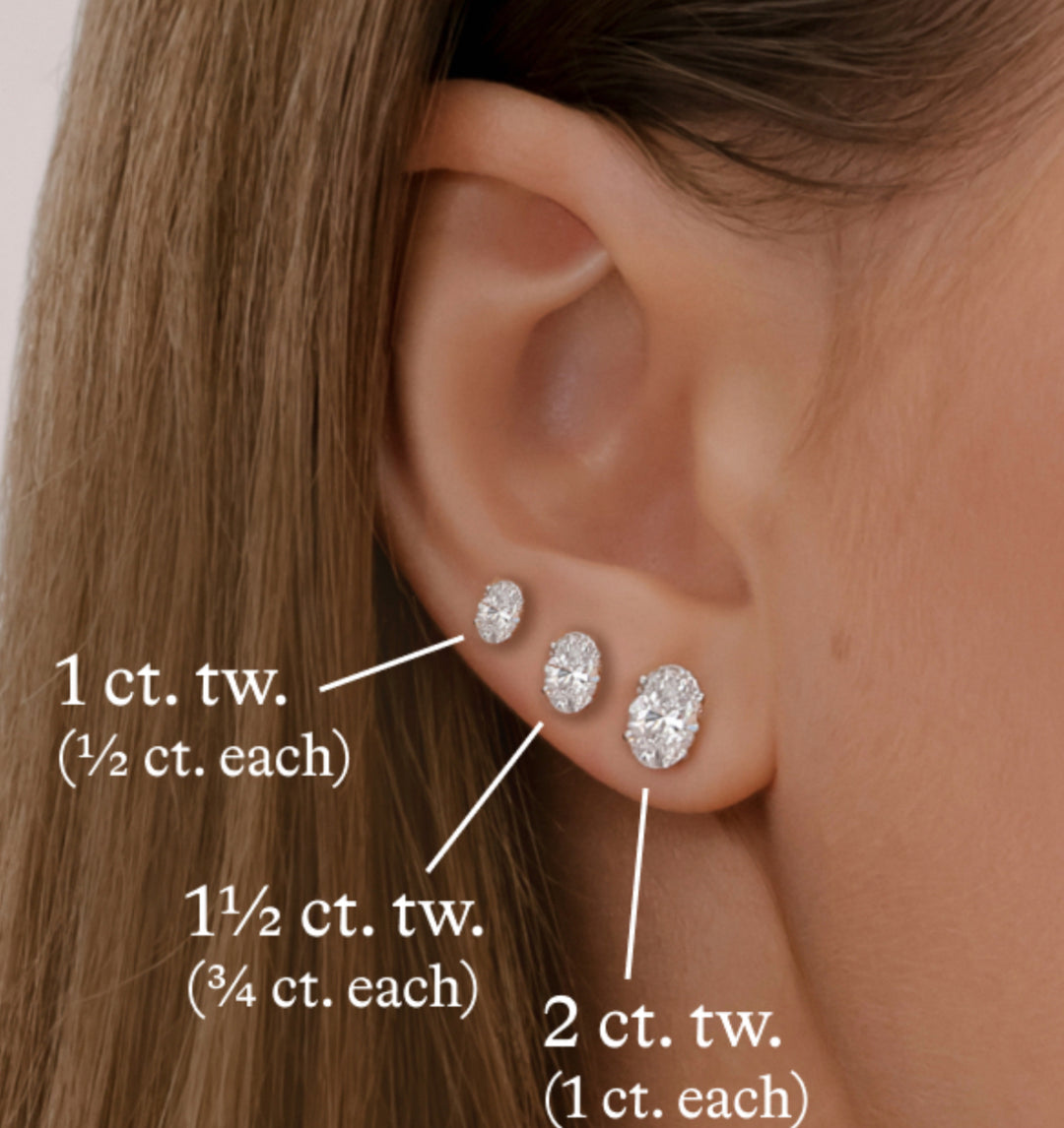 Oval Cut Diamond Stud Earrings