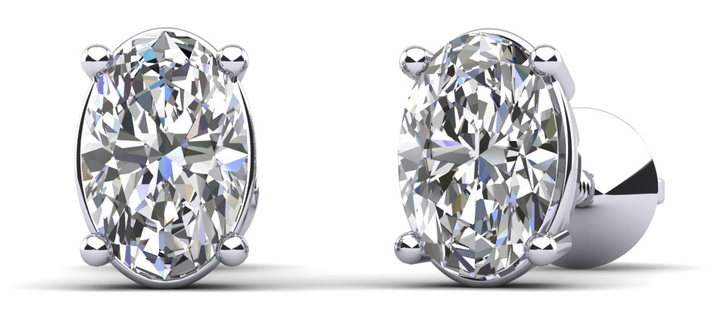 Oval Cut Diamond Stud Earrings
