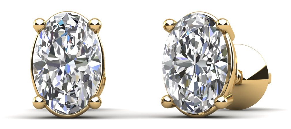 Oval Cut Diamond Stud Earrings