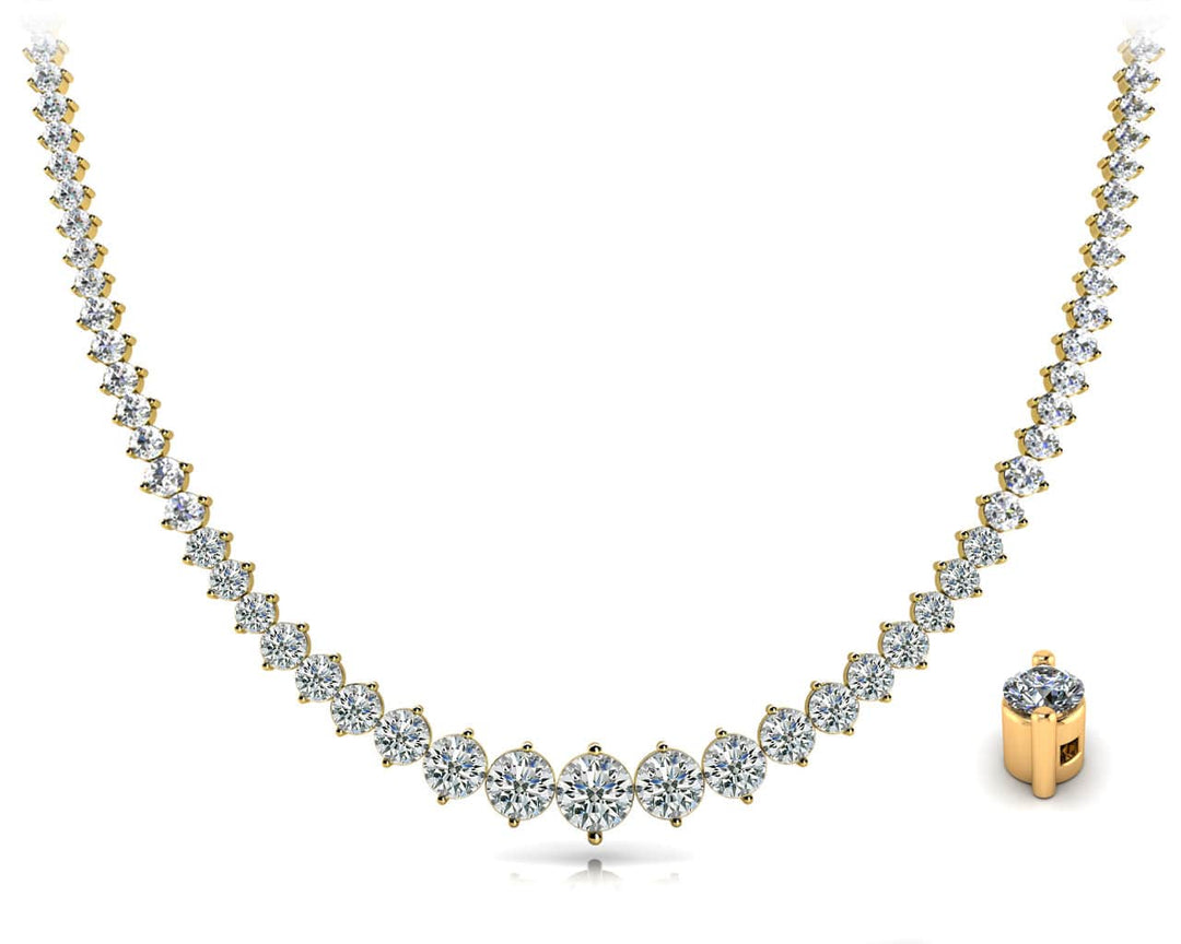 Graduated Crescendo Diamond Tennis Necklace