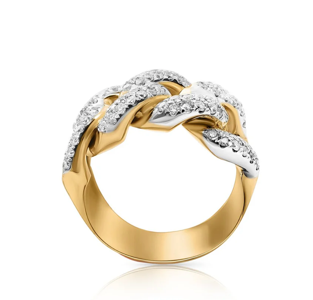 Luminary Cuban Pave Ring