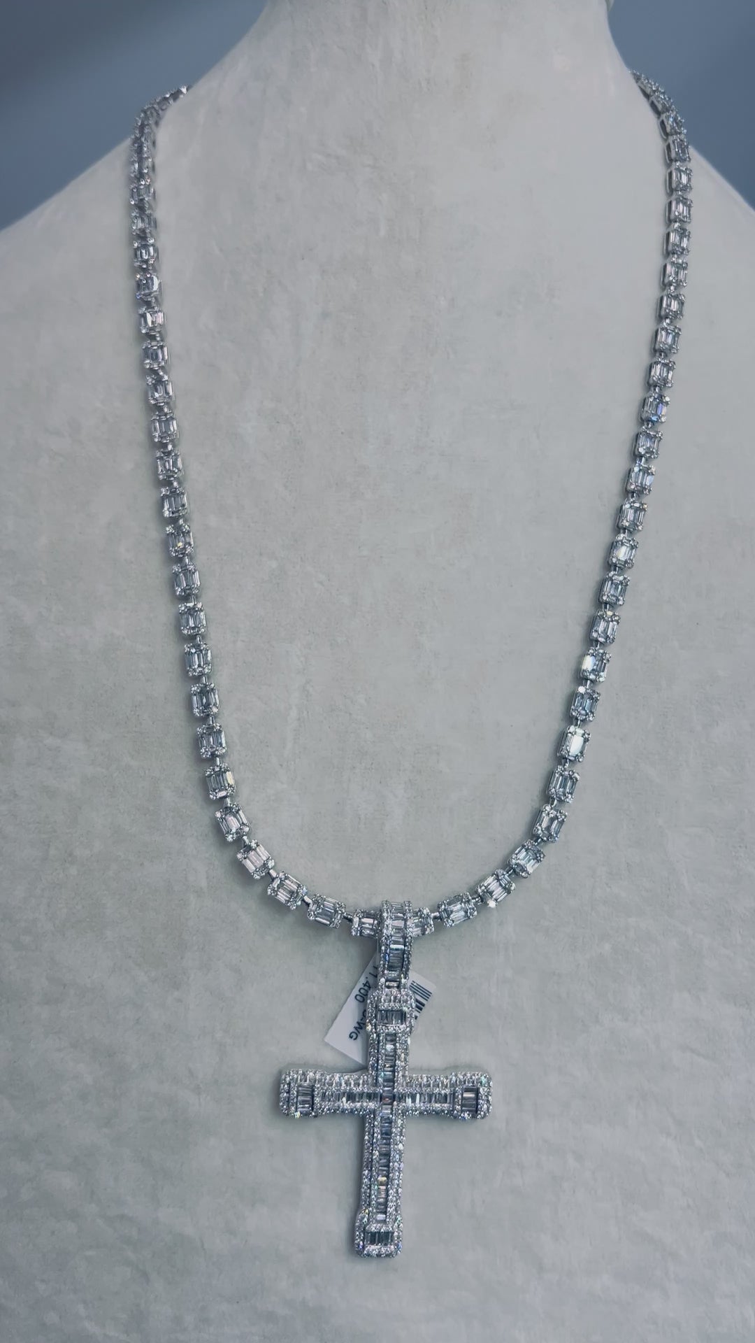 Diamond Baguette and Round cut Necklace
