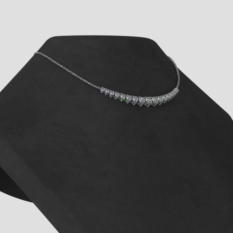 Mini Graduated Diamond Chain Necklace